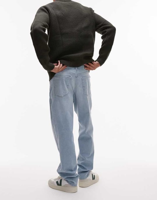Selected Toby slim tapered jeans in light blue - Image 2
