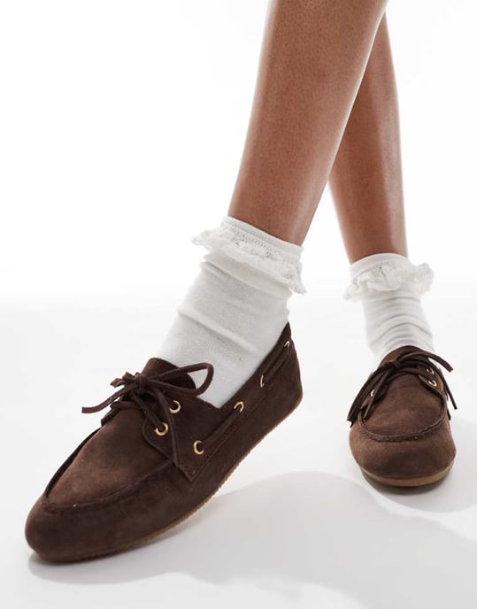 schuh Lyanna sjöskor i brunt mocka - Image 2