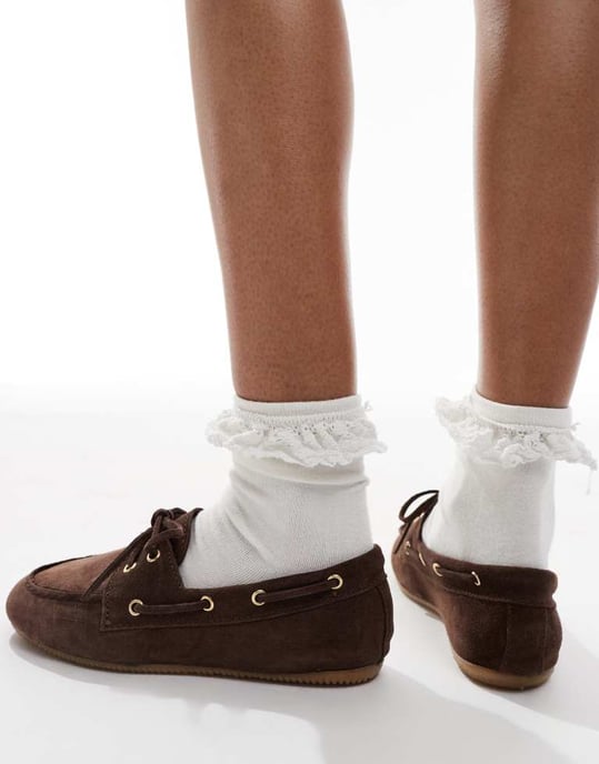 schuh Lyanna sjöskor i brunt mocka - Image 4