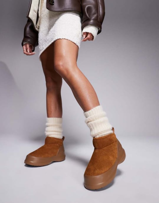 Moonboot unisex Luna Low boots in tan - Image 1