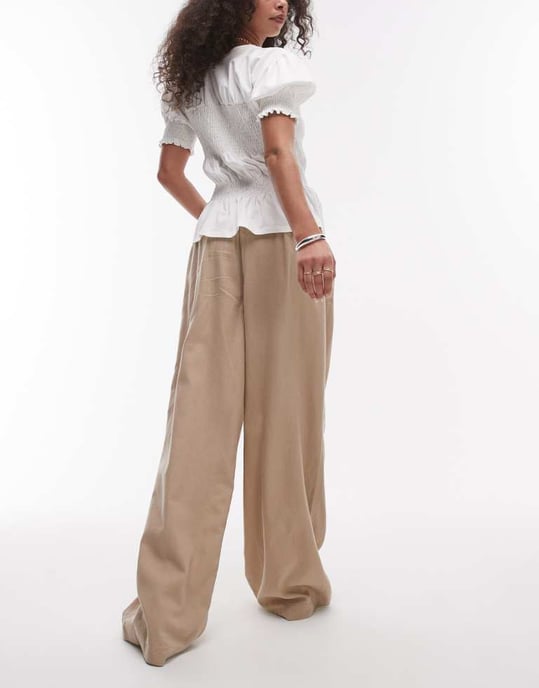 Topshop linneballongbyxor i sten - Image 2