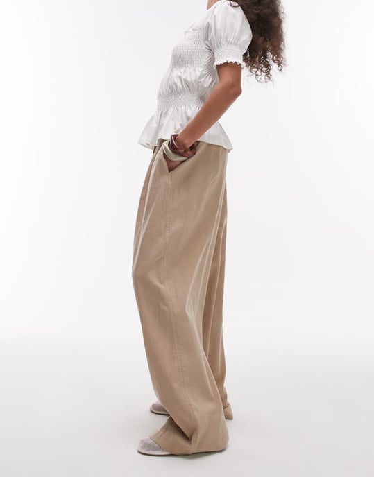 Topshop linneballongbyxor i sten - Image 3