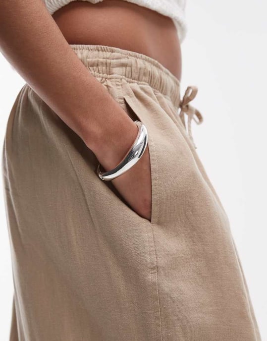 Topshop linneballongbyxor i sten - Image 4