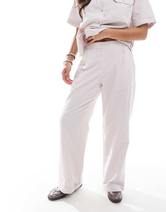 JJXX pyjamastil byxor i rosa rand - Image 2