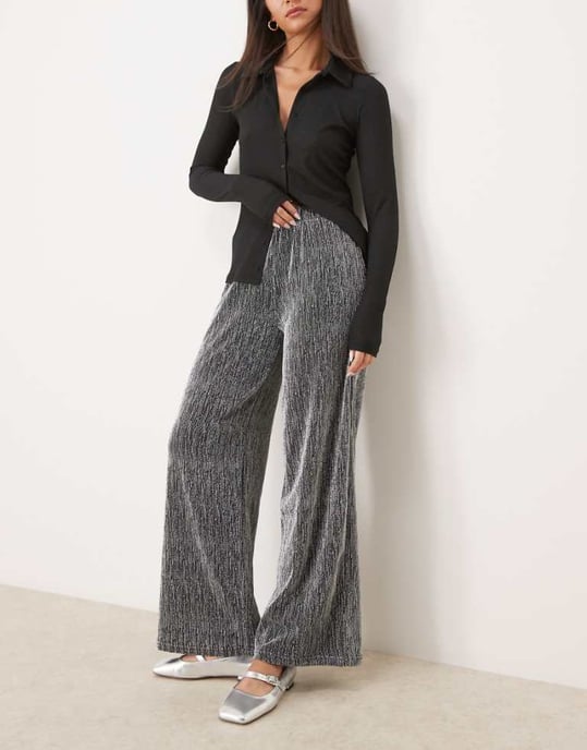 Selected Femme trouser in silver - Image 1