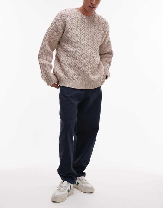 Selected Dennis loose fit trousers in navy - Image 1