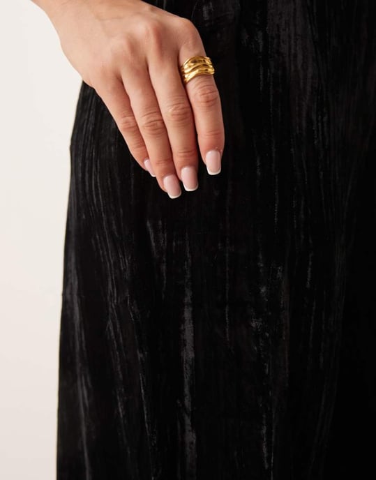 ASOS DESIGN crinkle velvet pull on trouser in black - Image 2
