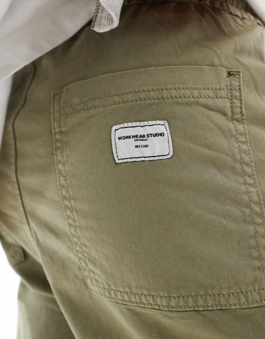 ONLY & SONS loose fit worker trouser in light khaki - Image 3
