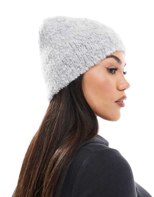 Tommy Jeans teddy beanie in silver grey - Image 3
