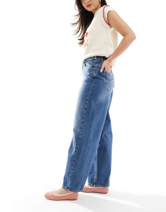 Miss Selfridge cinched waist baggy jean - Image 2