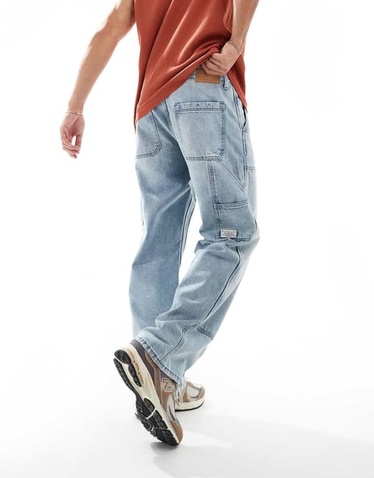Pacsun pocket detail baggy carpenter in light indigo - Image 2