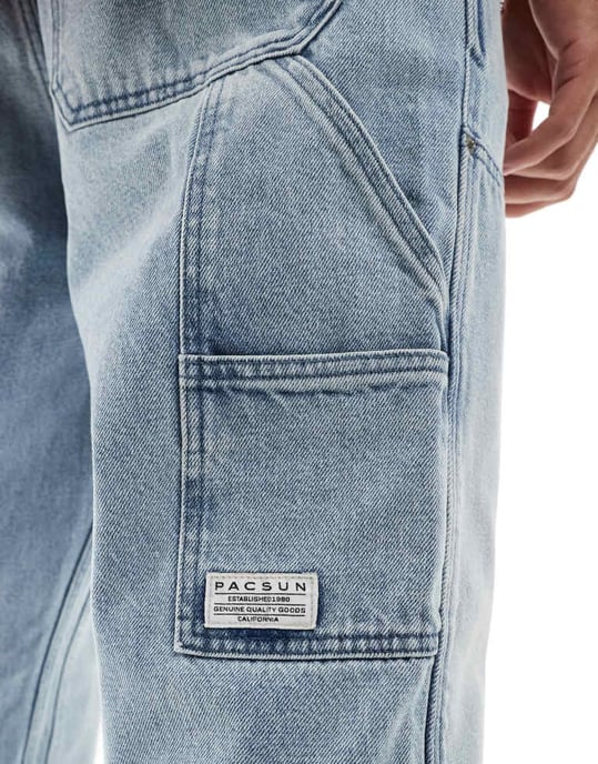 Pacsun pocket detail baggy carpenter in light indigo - Image 3