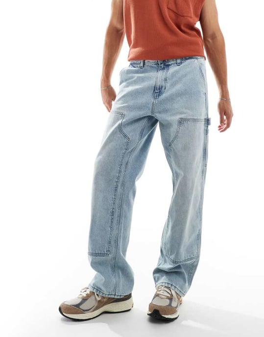 Pacsun pocket detail baggy carpenter in light indigo - Image 4