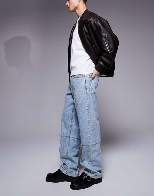 ASOS DESIGN baggy jeans in vintage light wash blue - Image 2