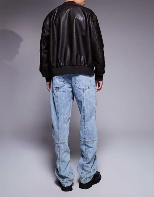 ASOS DESIGN baggy jeans in vintage light wash blue - Image 3