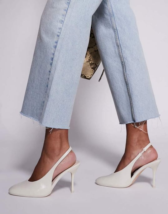 Public Desire Tilapia hög vrist slingback klackskor i krämfärg - Image 1