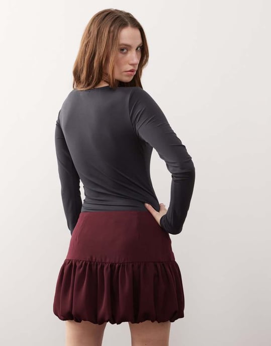 Noisy May långärmad bodysuit i kolgrått - Image 2