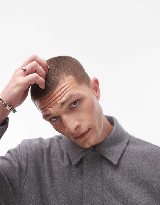 Topman premium wool mix harrington in grey - Image 2