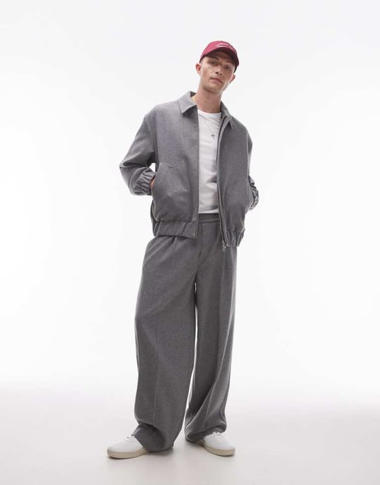 Topman premium wool mix harrington in grey - Image 3