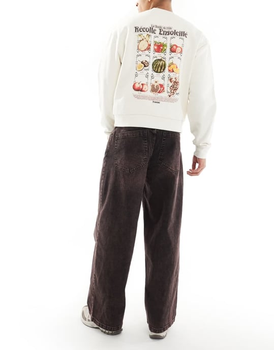 ASOS DESIGN lösa jeans med brun nyans i tvättad svart - Image 2
