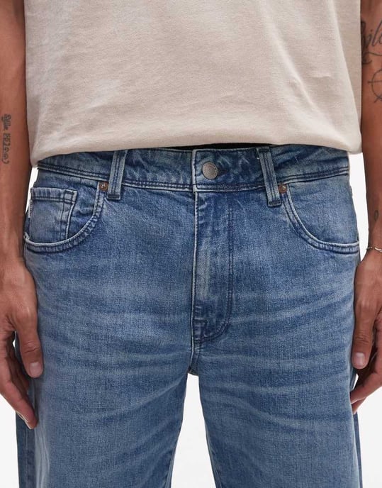 Selected Aldu relaxed crop jeans in light blue - Image 3