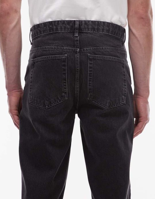 Topman tapered jeans i tvättad grå - Image 4