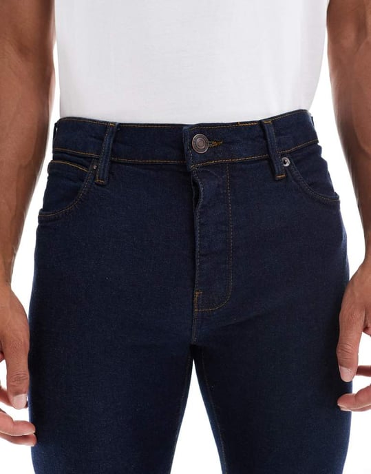 French Connection tapered jeans in dark wash blue - Image 2