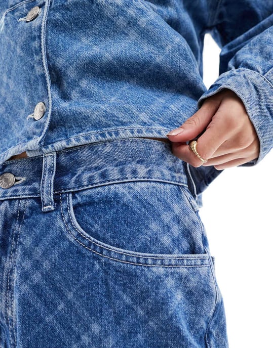 ASOS DESIGN dad jean in check print - Image 3