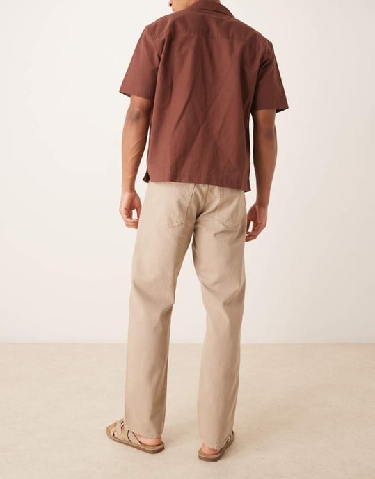 ARKET Ocean löst sittande jeans i beige pigmenttvätt - Image 2