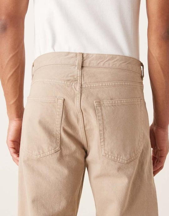 ARKET Ocean löst sittande jeans i beige pigmenttvätt - Image 4
