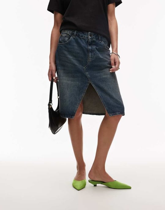 Topshop Dakota courtsko med kittenheel i grön satäng - Image 2