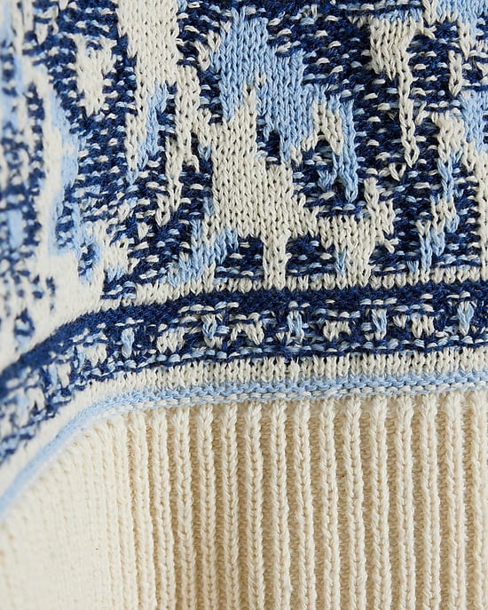 River Island Womens Jumper Blue Paisley Jacquard - Image 4