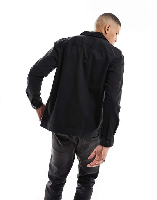 ONLY & SONS worker overshirt in black - Image 2