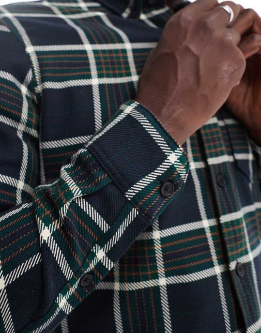 Farah Marcelo check longsleeve shirt in navy - Image 4