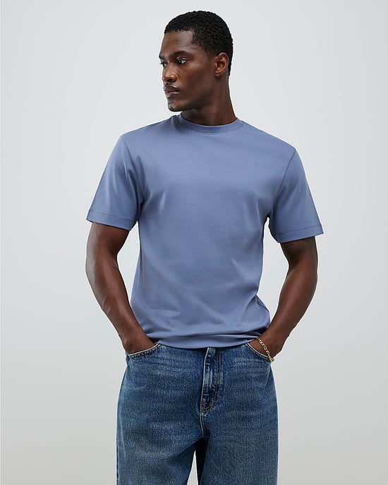 River Island Mens T-Shirt 4 Pack Blue Slim Fit - Image 2