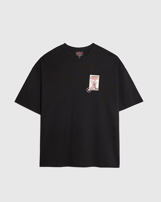 River Island Mens T-Shirt Real Hackney Dave Black New York - Image 5