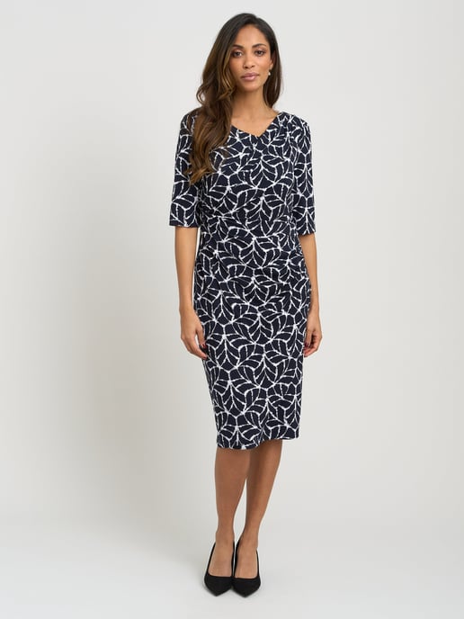 Queenie Abstract Print Jersey Dress - Image 1