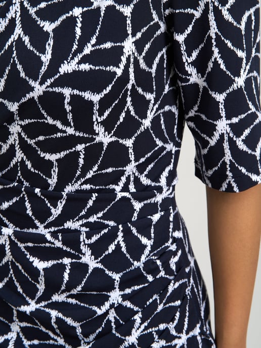 Queenie Abstract Print Jersey Dress - Image 2