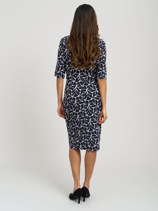 Queenie Abstract Print Jersey Dress - Image 3