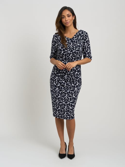 Queenie Abstract Print Jersey Dress - Image 4