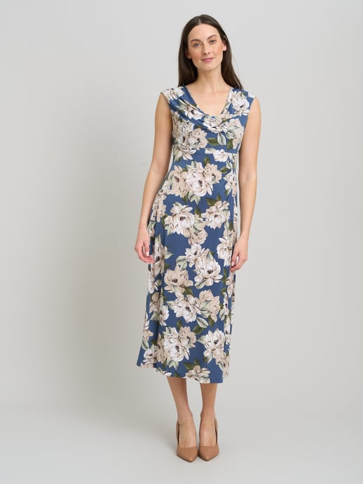 Presley Cowl Neck Floral Midi Dress - Image 3