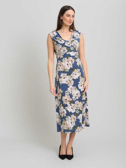 Presley Cowl Neck Floral Midi Dress - Image 5