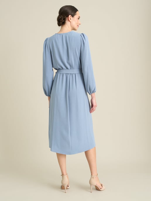 Peyton Bow Wrap Long Sleeve Midi Dress - Image 2