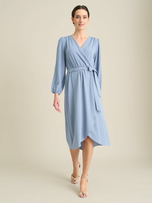 Peyton Bow Wrap Long Sleeve Midi Dress - Image 3