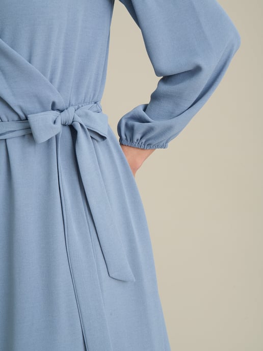 Peyton Bow Wrap Long Sleeve Midi Dress - Image 4