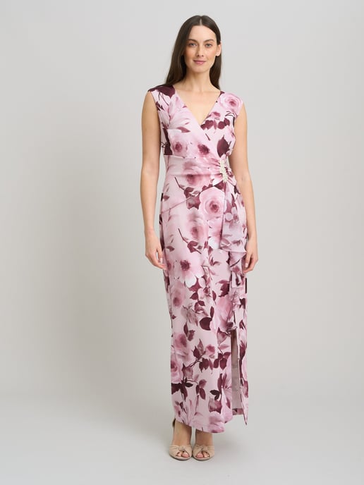 Perla Stretch Floral Diamante Trim Maxi Dress - Image 1