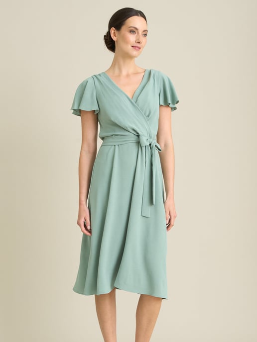 Peppa Tie Waist V Neck Faux Wrap Dress - Image 1