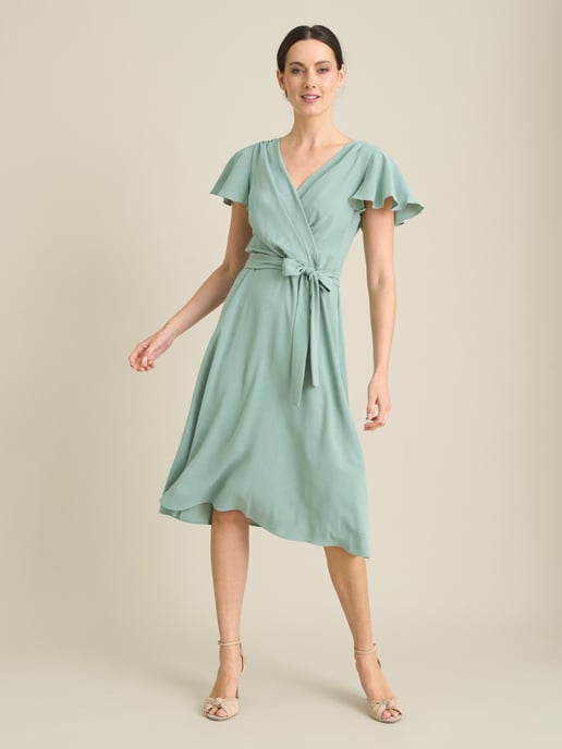 Peppa Tie Waist V Neck Faux Wrap Dress - Image 3