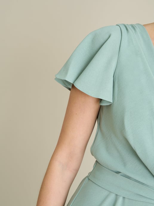 Peppa Tie Waist V Neck Faux Wrap Dress - Image 4