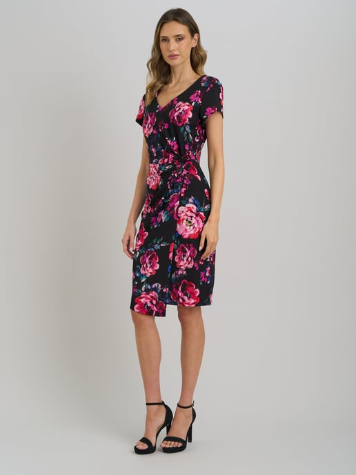 Paulette Twist Knot Cape Sleeve Floral Dress - Image 2
